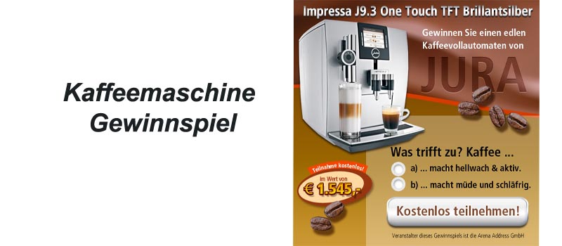 Gewinnspiel Kaffeemaschine Gewinnspiel Kaffeemaschine